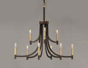Lyndon 9 Light Chandelier in Bronze / Antique Brass