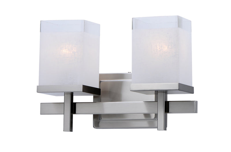 Tetra 2 Light Bath Vanity Light in Satin Nickel