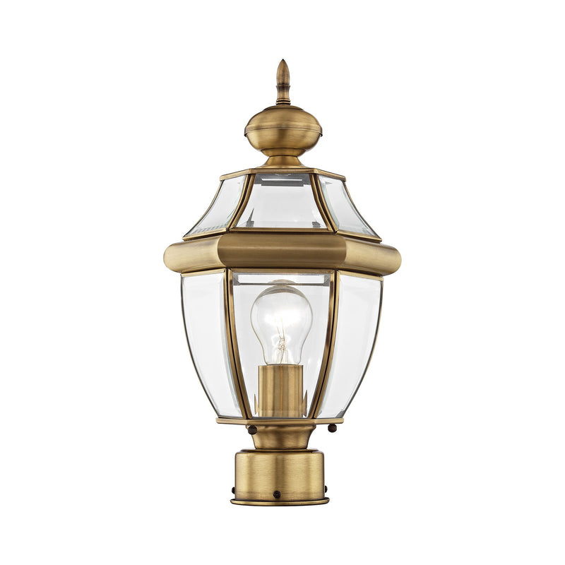 Monterey Small Outdoor Post Light in Antique Brass
