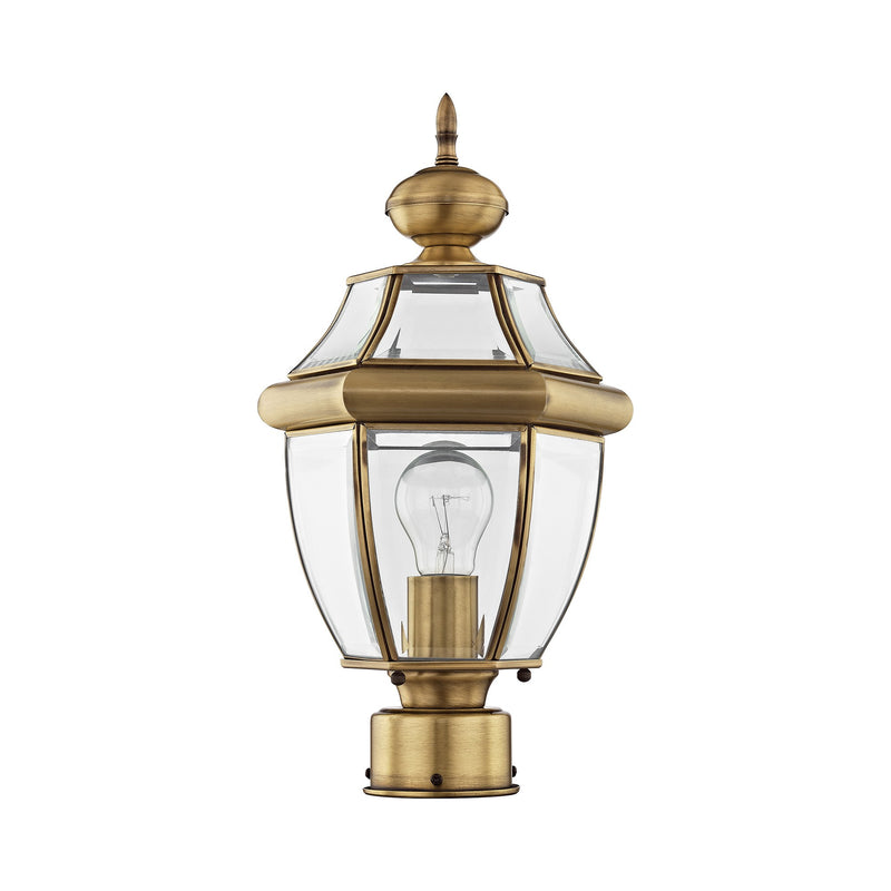 Monterey Small Outdoor Post Light in Antique Brass