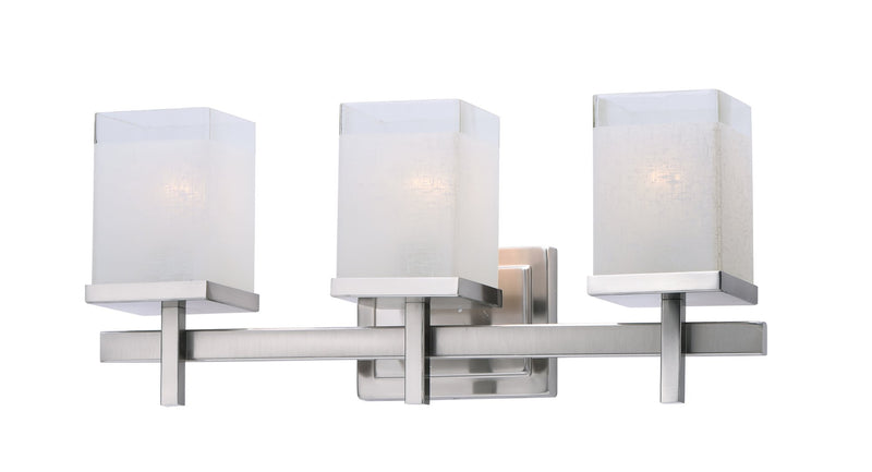 Tetra 3 Light Bath Vanity Light in Satin Nickel