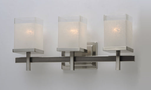 Tetra 3 Light Bath Vanity Light in Satin Nickel