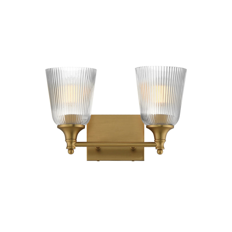 Julip 2 Light Bath Vanity Light in Natural Aged Brass