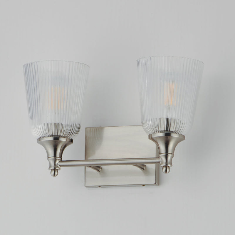 Julip 2 Light Bath Vanity Light in Satin Nickel