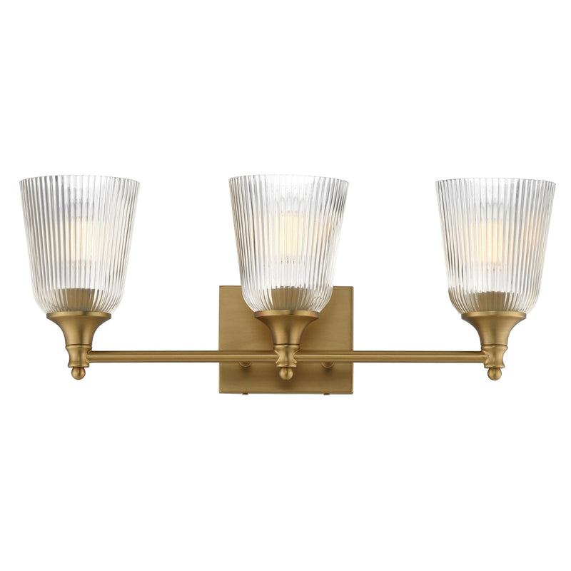 Julip 3 Light Bath Vanity Light in Natural Aged Brass