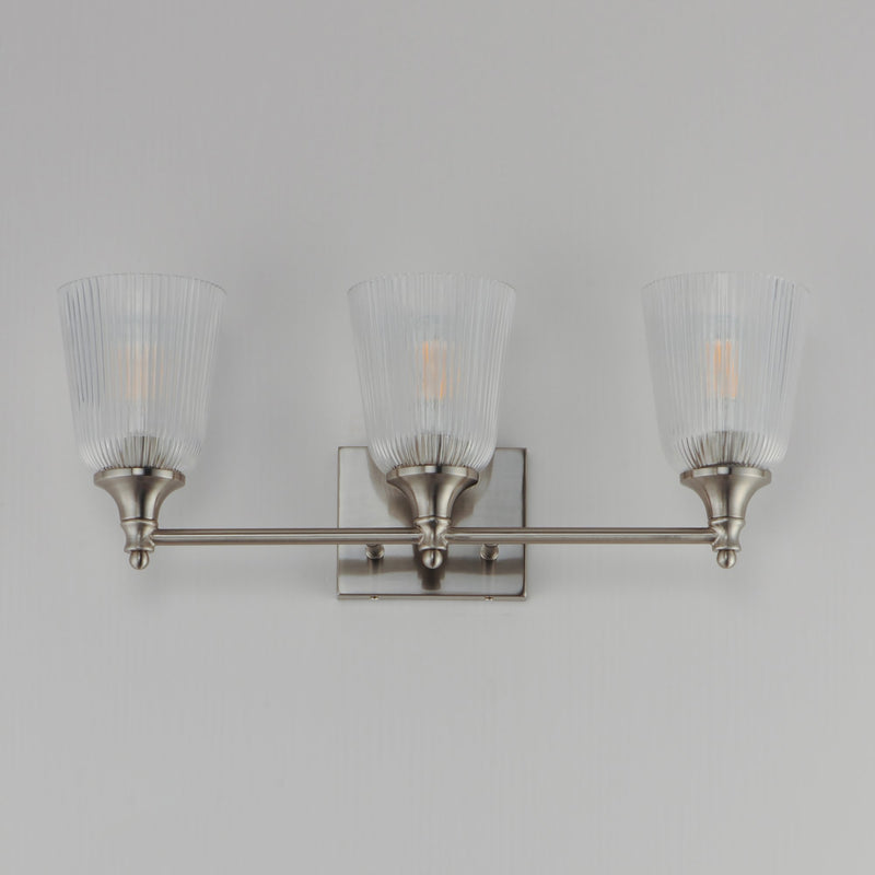 Julip 3 Light Bath Vanity Light in Satin Nickel