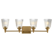 Julip 4 Light Bath Vanity Light in Natural Aged Brass