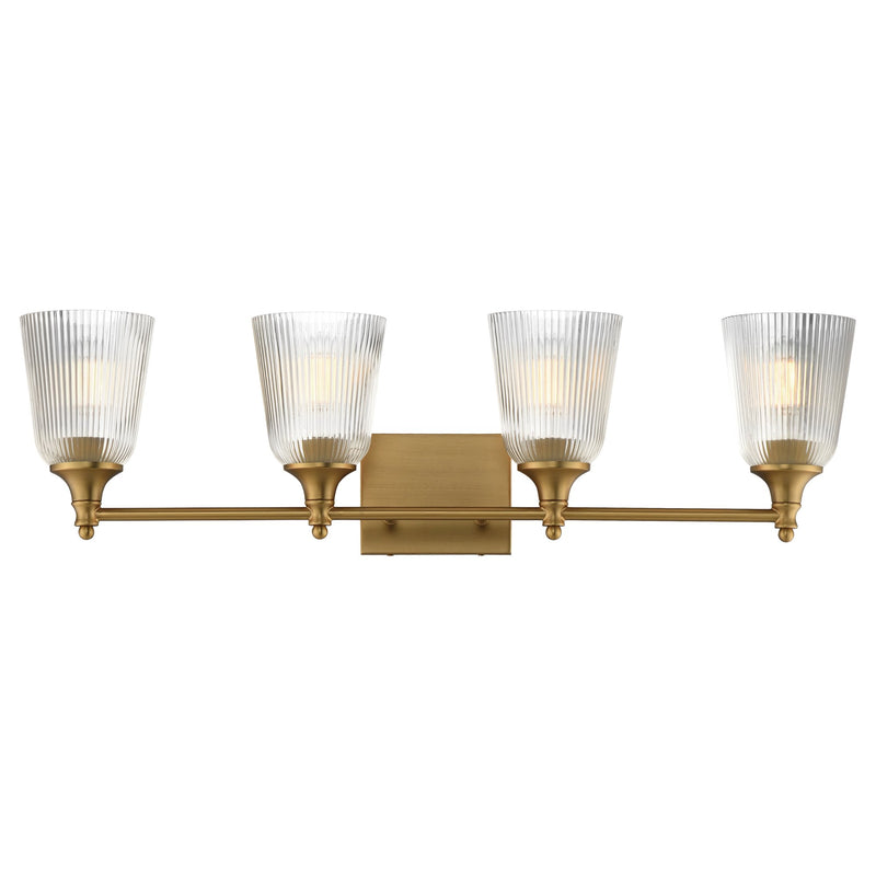 Julip 4 Light Bath Vanity Light in Natural Aged Brass