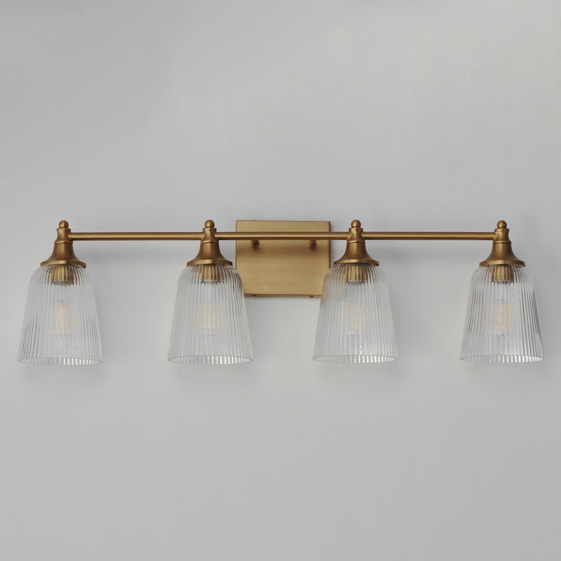 Julip 4 Light Bath Vanity Light in Natural Aged Brass