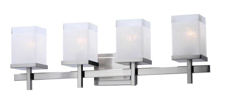 Tetra 4 Light Bath Vanity Light in Satin Nickel