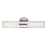 Aqueous 2-Light Bath Vanity Light in Brushed Steel