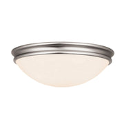 Atom 2-Light Flush Mount in Brushed Steel