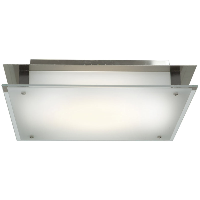 Vision Square 2-Light Flush Mount in Brushed Steel