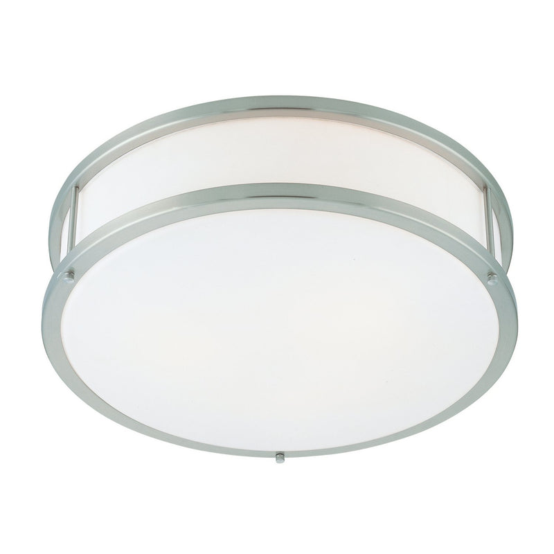 Conga 2-Light Flush Mount in Brushed Steel