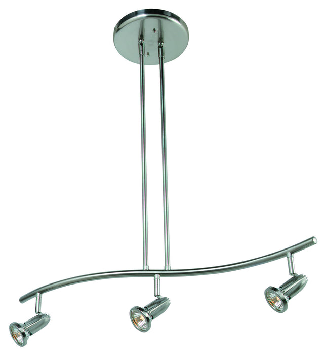 Cobra 3-Light Spotlight Pendant in Brushed Steel Finish