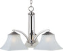 Aurora 3-Light Chandelier in Satin Nickel - Lamps Expo