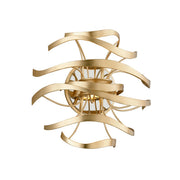 Calligraphy 2-Light Wall Sconce in Gold Leaf / Stainless Steel