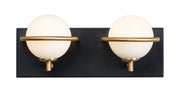 Revolve 2 Light LED Bath Vanity Light in Black / Gold