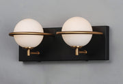Revolve 2 Light LED Bath Vanity Light in Black / Gold