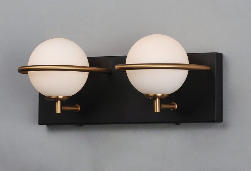 Revolve 2 Light LED Bath Vanity Light in Black / Gold