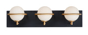 Revolve 3 Light LED Bath Vanity Light in Black / Gold
