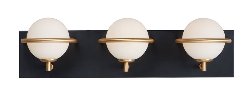 Revolve 3 Light LED Bath Vanity Light in Black / Gold