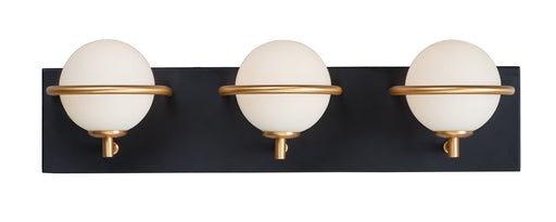 Revolve 3 Light LED Bath Vanity Light in Black / Gold