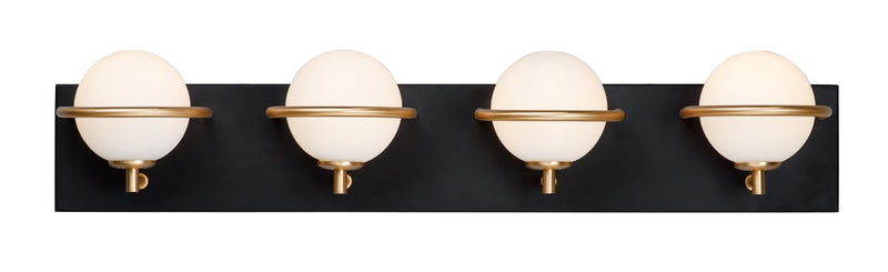 Revolve 4 Light LED Bath Vanity Light in Black / Gold