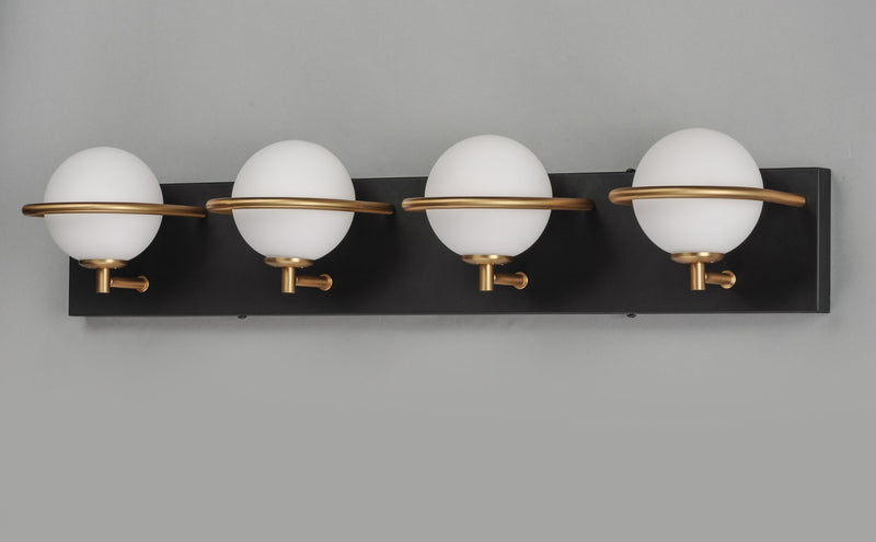 Revolve 4 Light LED Bath Vanity Light in Black / Gold