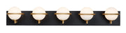 Revolve 5 Light LED Bath Vanity Light in Black / Gold