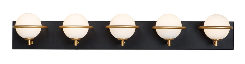 Revolve 5 Light LED Bath Vanity Light in Black / Gold