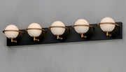 Revolve 5 Light LED Bath Vanity Light in Black / Gold