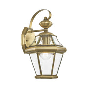 Georgetown Small Outdoor Wall Lantern in Antique Brass
