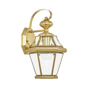 Georgetown Small Outdoor Wall Lantern in Polished Brass