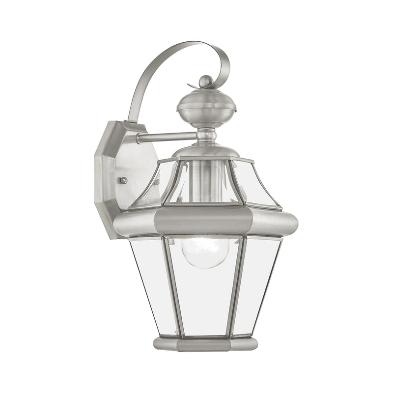 Georgetown Small Outdoor Wall Lantern in Brushed Nickel