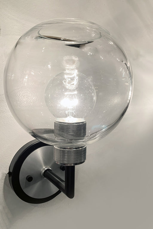Vessel 1 Light Wall Sconce in Black / Brushed Aluminum