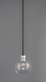 Vessel 1 Light Mini Pendant in Black / Brushed Aluminum