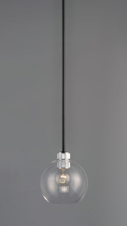 Vessel 1 Light Mini Pendant in Black / Brushed Aluminum