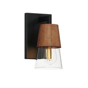 Carpenter 1 Light Wall Sconce in Walnut / Black