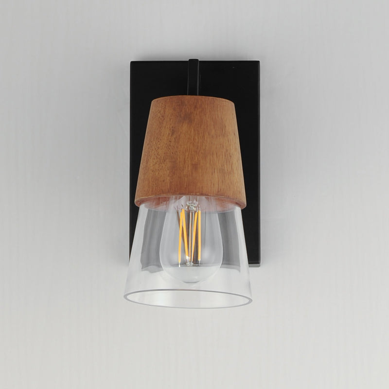Carpenter 1 Light Wall Sconce in Walnut / Black