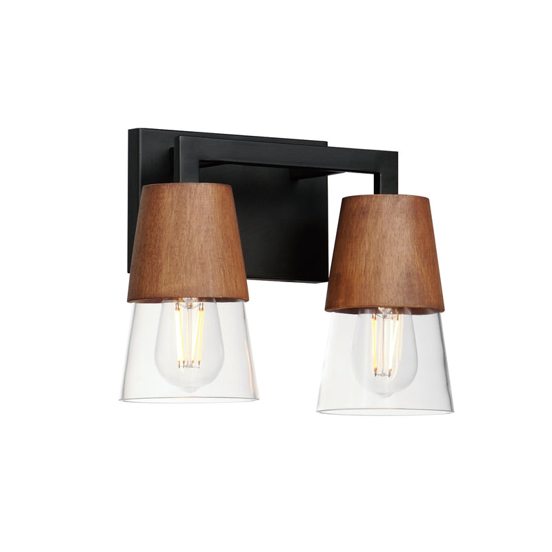 Carpenter 2 Light Bath Vanity Light in Walnut / Black