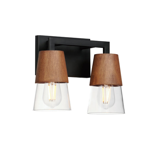 Carpenter 2 Light Bath Vanity Light in Walnut / Black