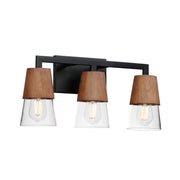 Carpenter 3 Light Bath Vanity Light in Walnut / Black