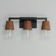Carpenter 3 Light Bath Vanity Light in Walnut / Black
