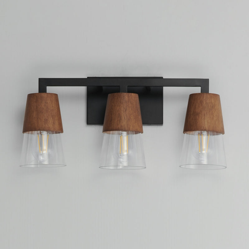 Carpenter 3 Light Bath Vanity Light in Walnut / Black