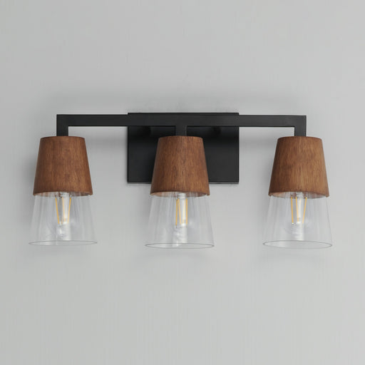 Carpenter 3 Light Bath Vanity Light in Walnut / Black