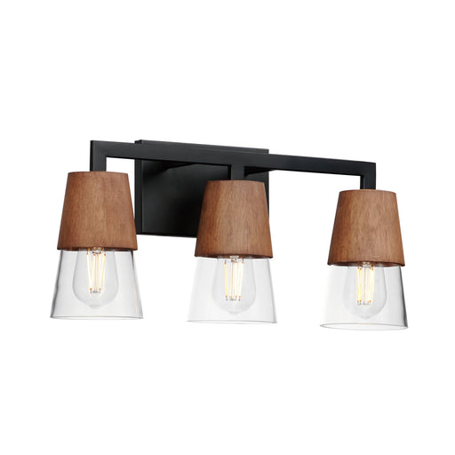 Carpenter 3 Light Bath Vanity Light in Walnut / Black