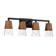 Carpenter 4 Light Bath Vanity Light in Walnut / Black