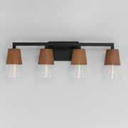 Carpenter 4 Light Bath Vanity Light in Walnut / Black