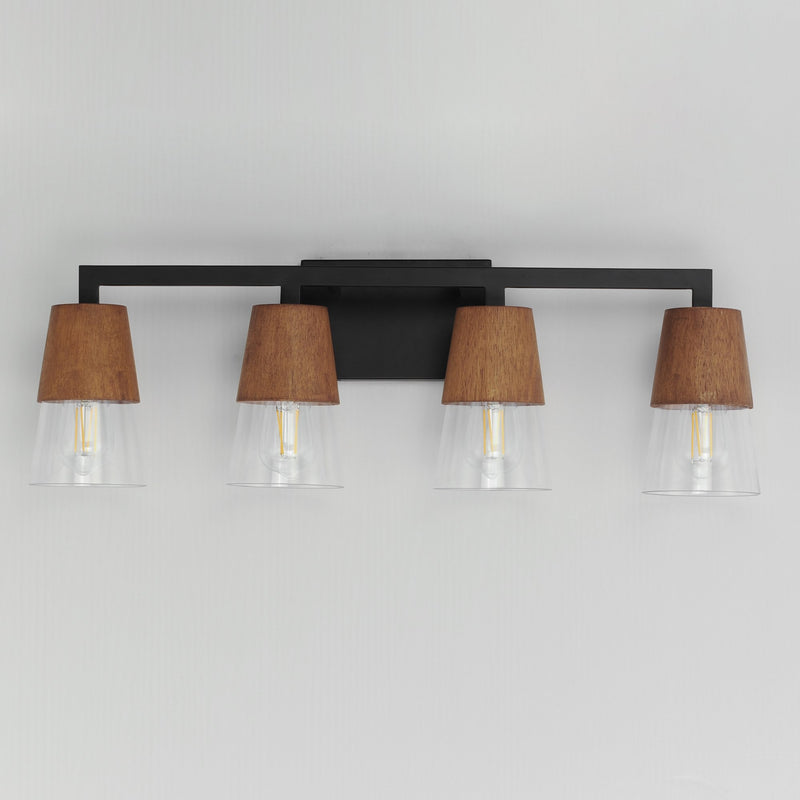 Carpenter 4 Light Bath Vanity Light in Walnut / Black